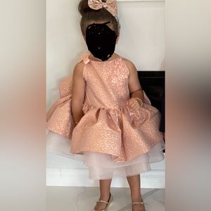 Itty bitty toes rose gold dress size 4T